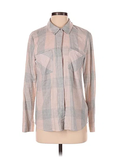 Pre-owned Splendid Long Sleeve Button Down Shirt In Tan