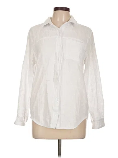 Pre-owned Splendid Long Sleeve Button Down Shirt In White