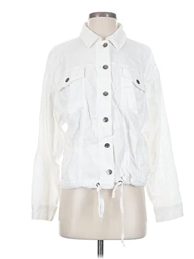 Pre-owned Splendid Long Sleeve Button Down Shirt In White