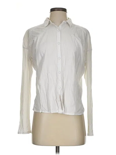 Pre-owned Splendid Long Sleeve Button Down Shirt In White