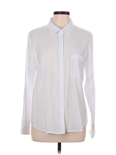 Pre-owned Splendid Long Sleeve Button Down Shirt In White
