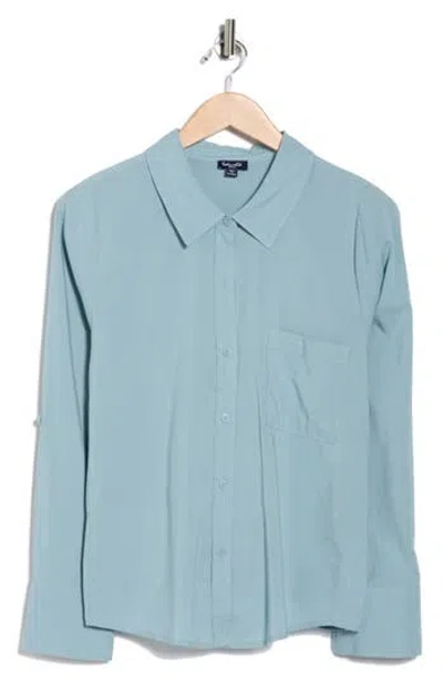 Splendid Long Sleeve Button-up Shirt In Blue