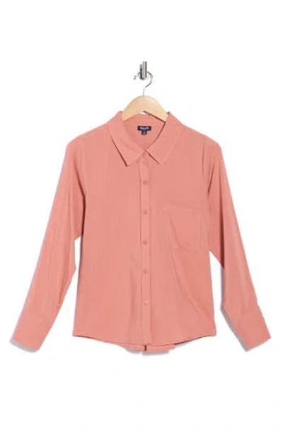 Splendid Long Sleeve Button-up Shirt In Pink