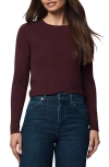 Splendid Long Sleeve Crewneck T-shirt In Burgundy