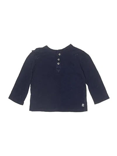 Pre-owned Splendid Kids' Long Sleeve Henley In Blue