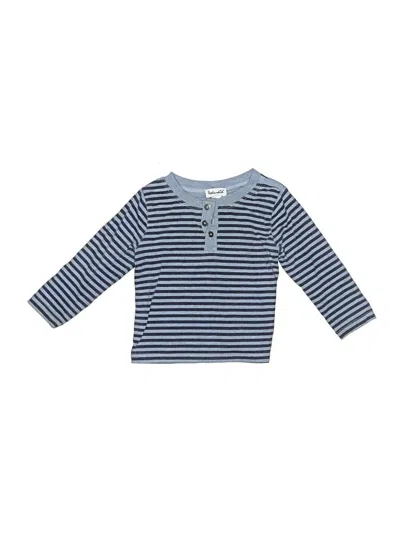 Pre-owned Splendid Kids' Long Sleeve Henley In Blue