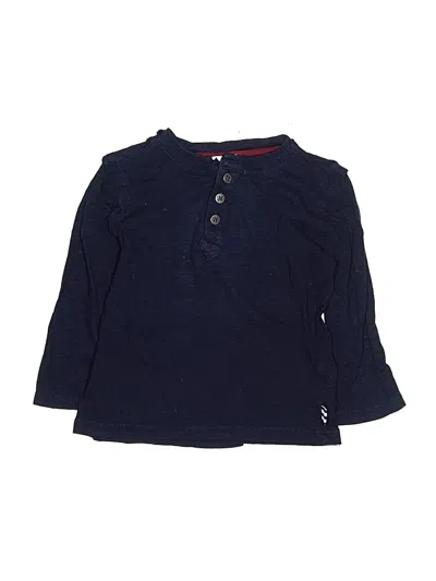 Pre-owned Splendid Kids' Long Sleeve Henley In Blue