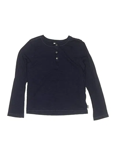 Pre-owned Splendid Kids' Long Sleeve Henley Shirt In Blue