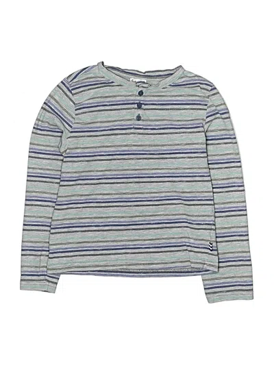 Pre-owned Splendid Kids' Long Sleeve Henley Shirt In Blue