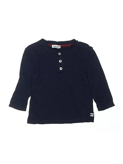 Pre-owned Splendid Babies' Long Sleeve Henley Shirt In Blue