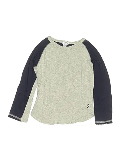 Pre-owned Splendid Kids' Long Sleeve Henley Shirt In Gray