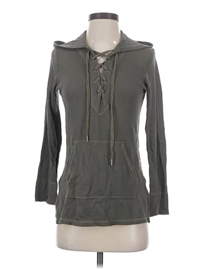 Pre-owned Splendid Long Sleeve Henley Shirt In Gray