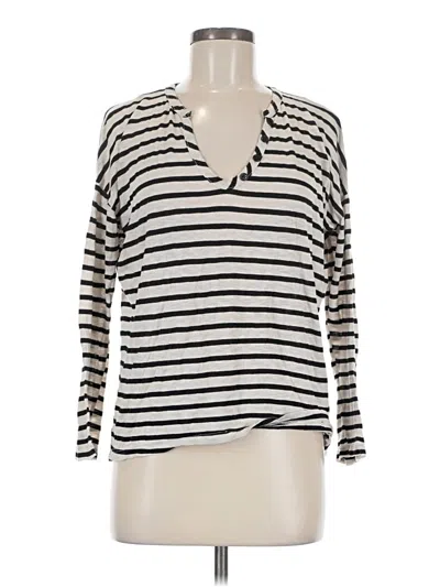 Pre-owned Splendid Long Sleeve Henley Shirt In White