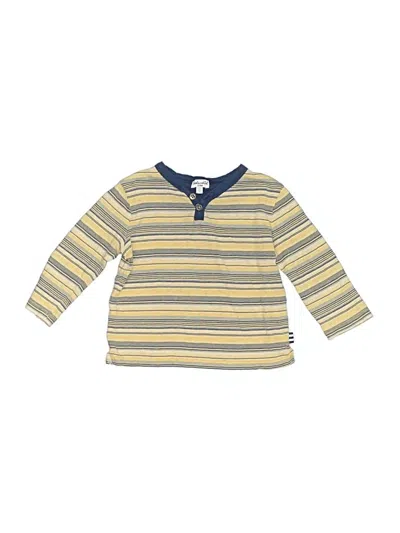Pre-owned Splendid Kids' Long Sleeve Henley In Yellow