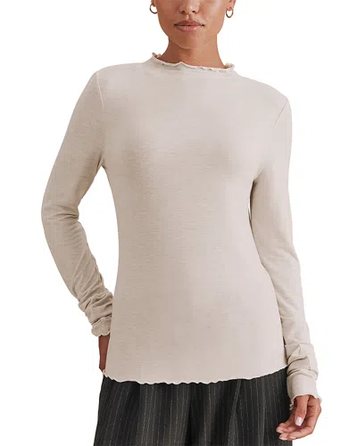 Splendid Long Sleeve Mock Neck Top In White