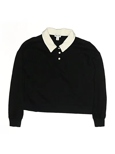 Pre-owned Splendid Kids' Long Sleeve Polo Shirt In Black