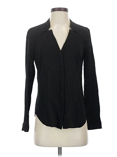 Pre-owned Splendid Long Sleeve Polo Shirt In Black