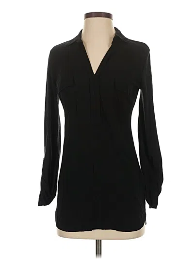 Pre-owned Splendid Long Sleeve Polo Shirt In Black