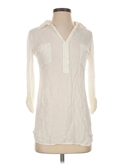 Pre-owned Splendid Long Sleeve Polo Shirt In Ivory