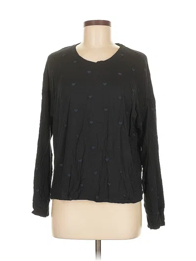 Pre-owned Splendid Long Sleeve T-shirt In Black