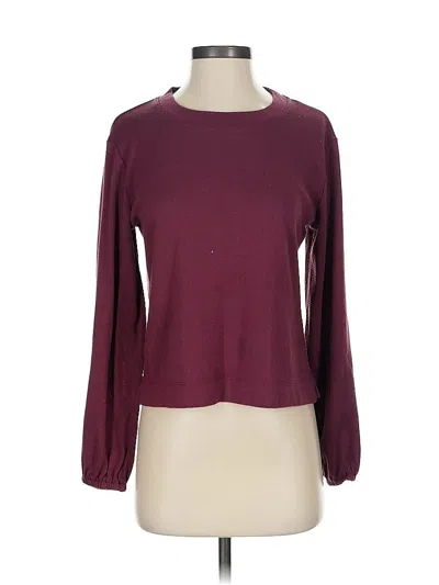 Pre-owned Splendid Long Sleeve T-shirt In Burgundy