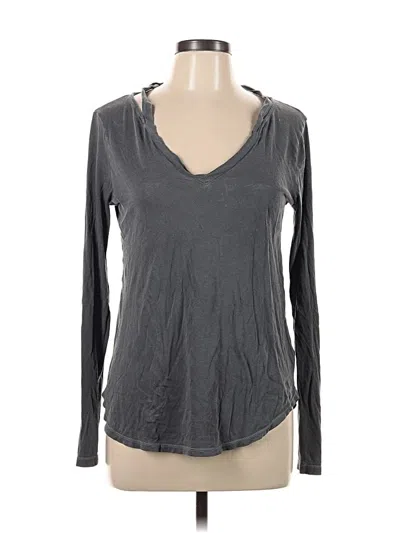 Pre-owned Splendid Long Sleeve T-shirt In Gray