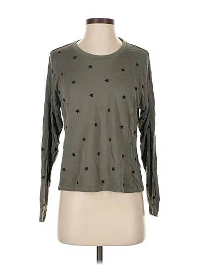 Pre-owned Splendid Long Sleeve T-shirt In Green