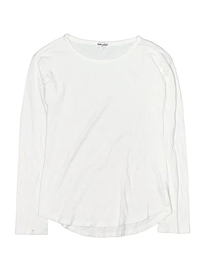 Pre-owned Splendid Kids' Long Sleeve T-shirt In White
