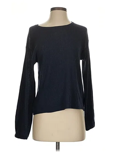 Pre-owned Splendid Long Sleeve Top Black Boatneck Tops