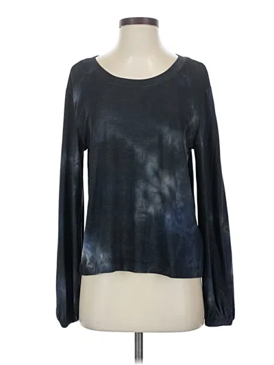 Pre-owned Splendid Long Sleeve Top Black Boatneck Tops