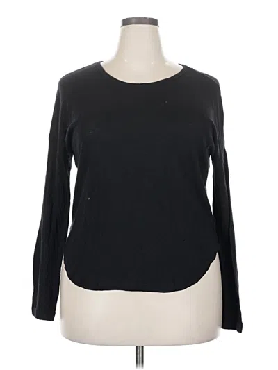 Pre-owned Splendid Long Sleeve Top Black Crew Neck Tops