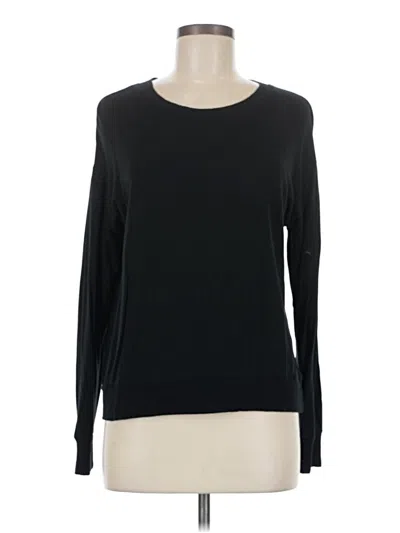 Pre-owned Splendid Long Sleeve Top Black Crew Neck Tops