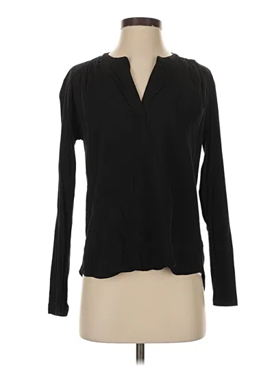Pre-owned Splendid Long Sleeve Top Black Plunge Neckline Tops