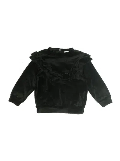 Pre-owned Splendid Babies' Long Sleeve Top Black Ruffles Neckline Tops