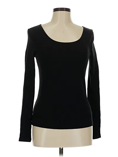 Pre-owned Splendid Long Sleeve Top Black Scoop Neck Tops