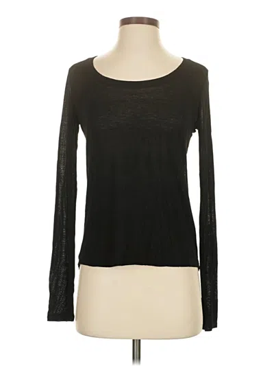 Pre-owned Splendid Long Sleeve Top Black Scoop Neck Tops