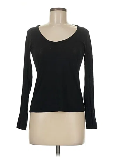 Pre-owned Splendid Long Sleeve Top Black Sweetheart Neckline Tops