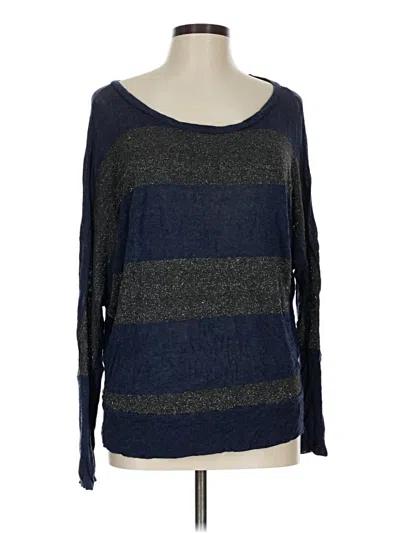 Pre-owned Splendid Long Sleeve Top Blue Boatneck Tops