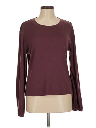 Pre-owned Splendid Long Sleeve Top Burgundy Boatneck Tops