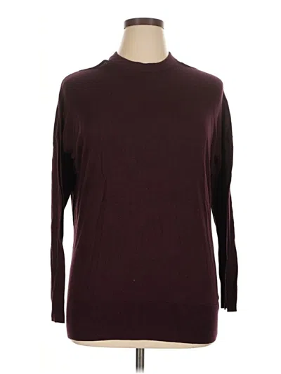 Pre-owned Splendid Long Sleeve Top Burgundy Crew Neck Tops
