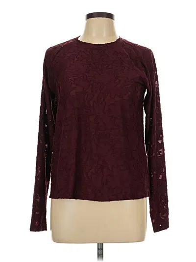 Pre-owned Splendid Long Sleeve Top Burgundy Mock Neckline Tops