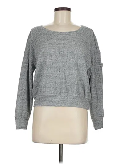 Pre-owned Splendid Long Sleeve Top Gray Boatneck Tops