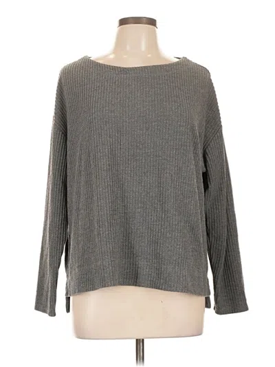 Pre-owned Splendid Long Sleeve Top Gray Boatneck Tops