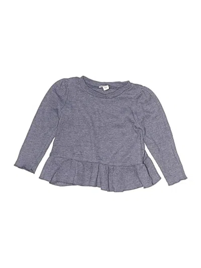 Pre-owned Splendid Kids' Long Sleeve Top Gray Ruffles Neckline Tops