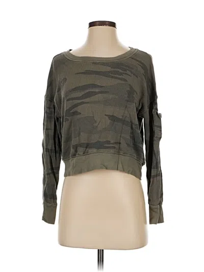 Pre-owned Splendid Long Sleeve Top Green Boatneck Tops