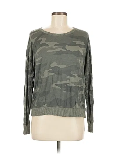 Pre-owned Splendid Long Sleeve Top Green Boatneck Tops