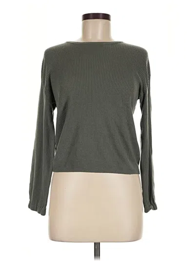 Pre-owned Splendid Long Sleeve Top Green Boatneck Tops
