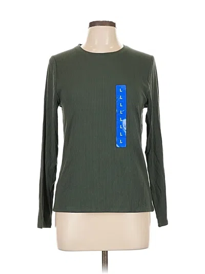 Pre-owned Splendid Long Sleeve Top Green Crew Neck Tops