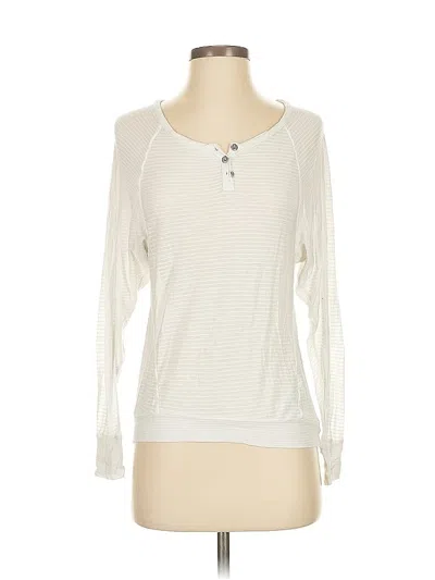 Pre-owned Splendid Long Sleeve Top Ivory Crew Neck Tops In White
