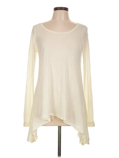 Pre-owned Splendid Long Sleeve Top Ivory Scoop Neck Tops